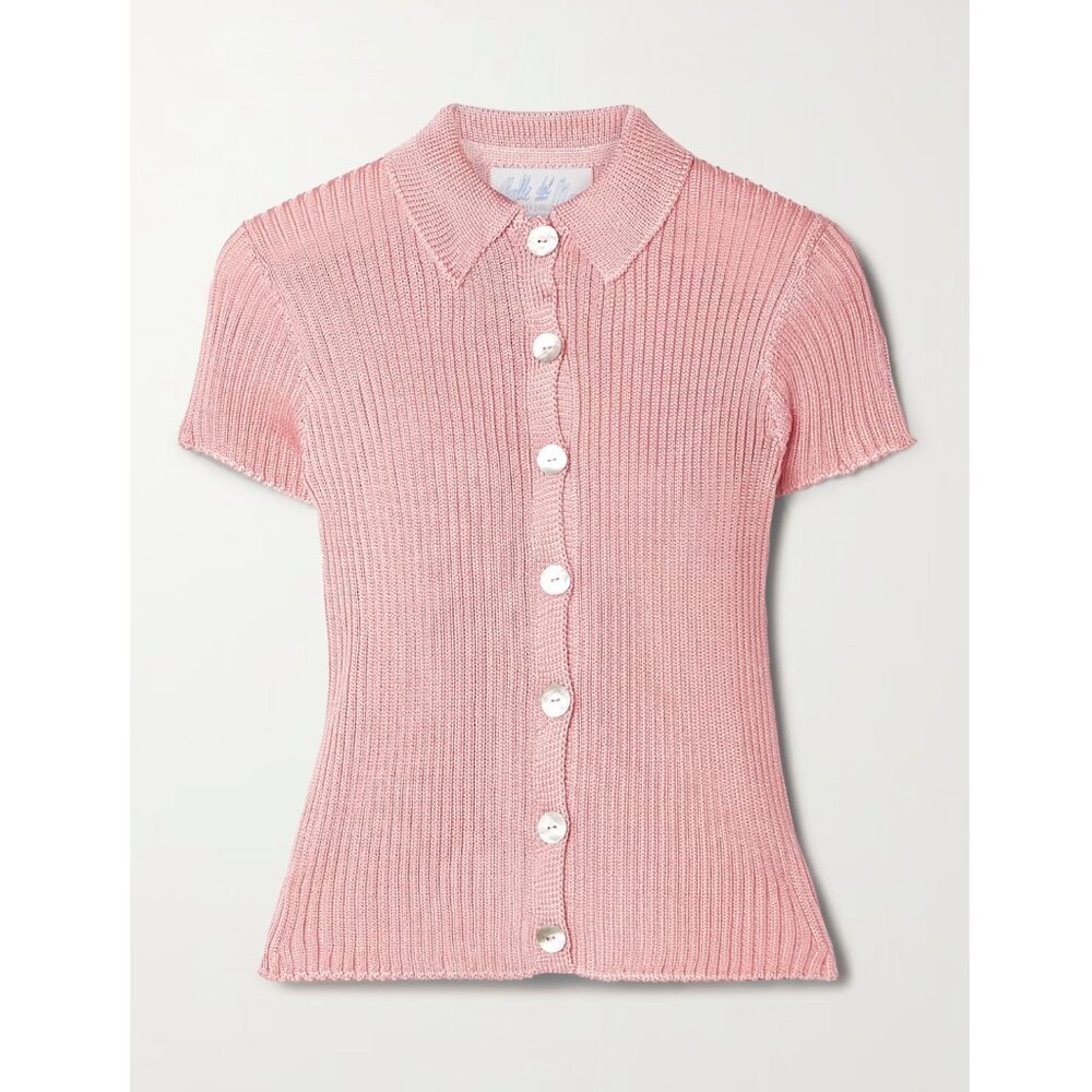 Calle Del Mar Ribbed Knit Shirt in Pink